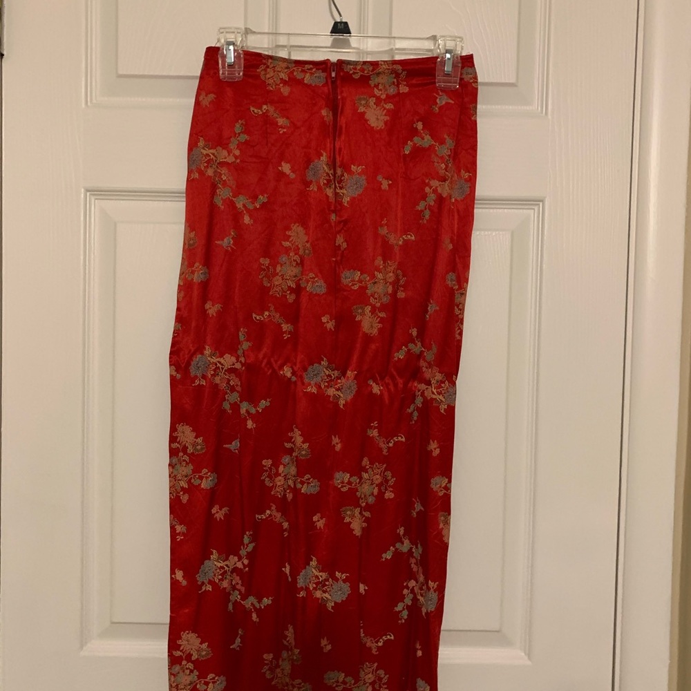 Oriental print maxi skirt